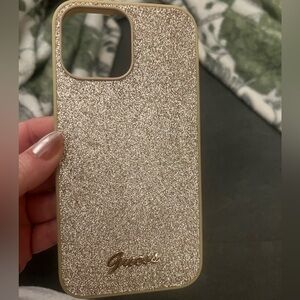 Guess gold shimmer iPhone 13/14 pro max case